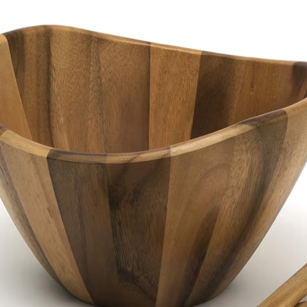 Natural Acacia Wood Serving Bowl - Picture 1 of 4